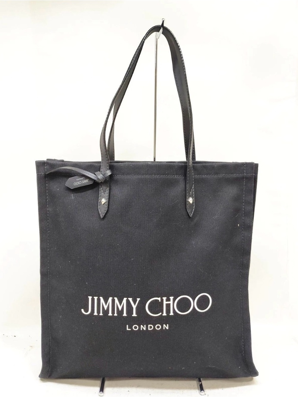 Jimmy Choo Black Canvas Tote Bag - Picture 2 of 11